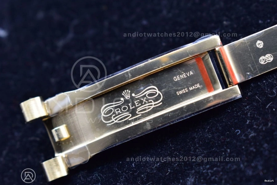 Plated Markers A2836 Crystal 904L Black Dial 40 GMF Bracelet President On YG DayDate Steel V2 0123